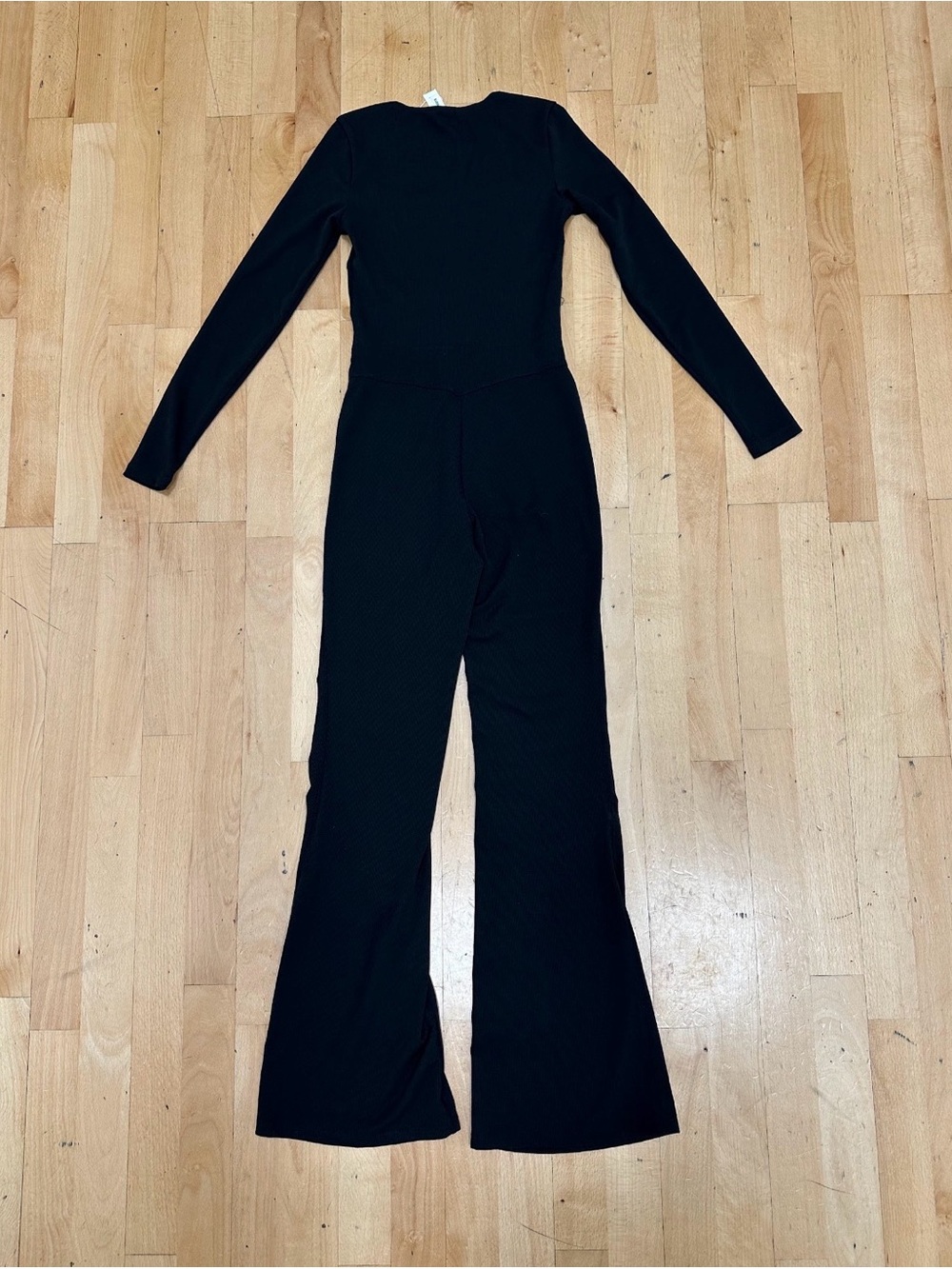 HALARA Black Long-Sleeve Wide-Leg Jumpsuit